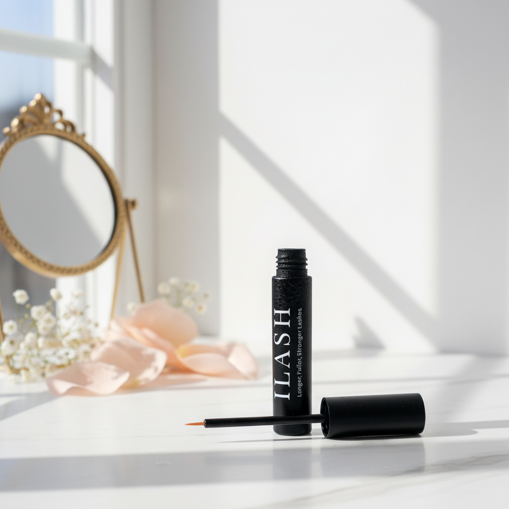 Lash Growth Serum in elegant vanity setting
